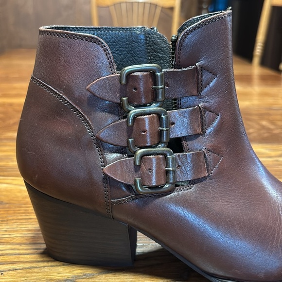 KRBonell Dark Brown Western Look Ankle Boots Adjustable Straps W/Zipper Size 9 - Picture 3 of 15
